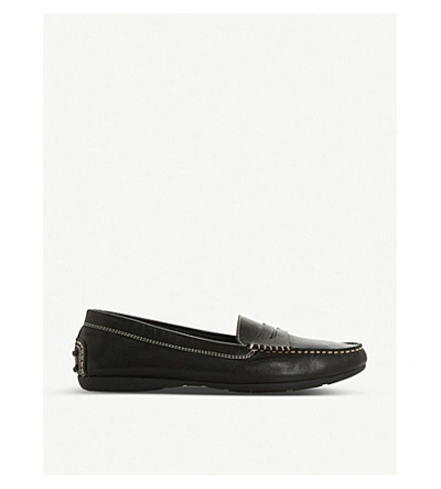 Shop Dune Grover Leather Loafers In Black-leather