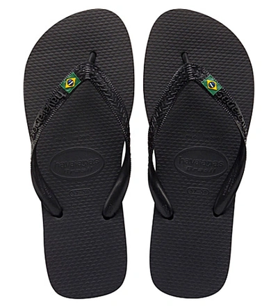 Shop Havaianas Brazil Flip-flops In Black