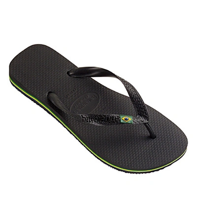 Shop Havaianas Brazil Flip-flops In Black