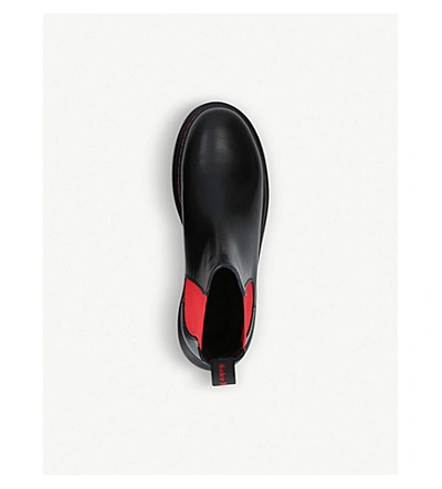 Shop Alexander Mcqueen Hybrid Leather Chelsea Boots In Blk/red
