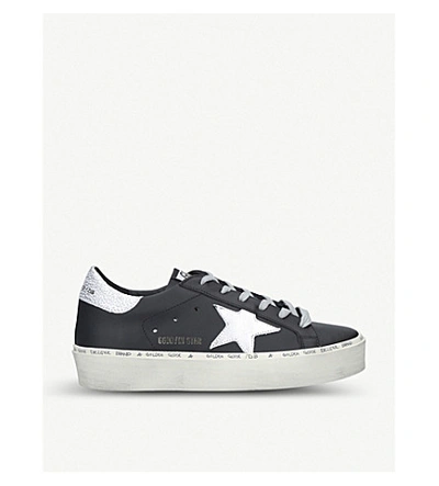 Shop Golden Goose Hi Star B9 Leather Trainers In Blk/other