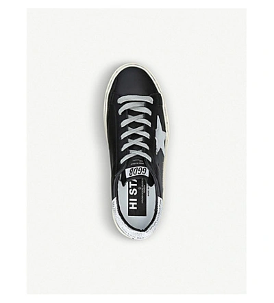 Shop Golden Goose Hi Star B9 Leather Trainers In Blk/other