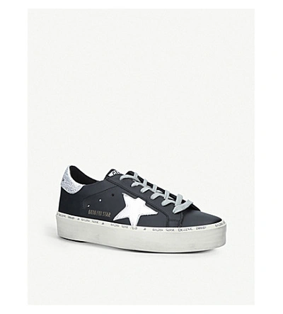 Shop Golden Goose Hi Star B9 Leather Trainers In Blk/other
