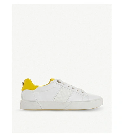 Dune Elsie Two tone Leather Trainers In Yellow leather ModeSens