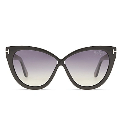 Shop Tom Ford Arabella Cat-eye Sunglasses In Black Shiny