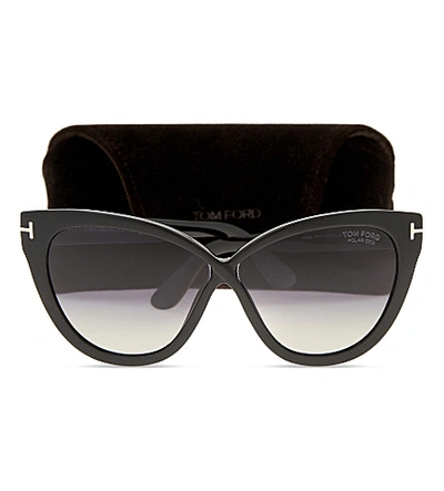 Shop Tom Ford Arabella Cat-eye Sunglasses In Black Shiny