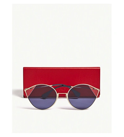 Shop Fendi Ff0341/s Cat-eye Sunglasses In Gold