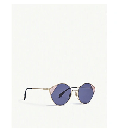 Shop Fendi Ff0341/s Cat-eye Sunglasses In Gold