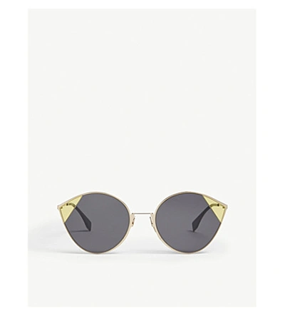 Shop Fendi Ff0341/s Cat-eye Sunglasses In Gold
