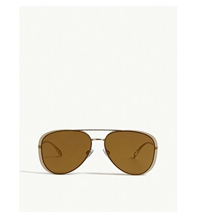 Shop Giorgio Armani Womens Gold Ar6084 Pilot Sunglasses