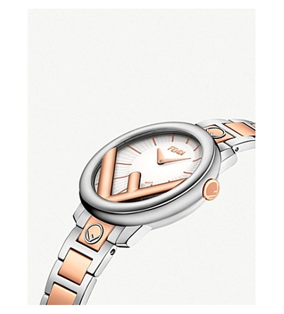 Shop Fendi Timepieces F711224000 Run Away Stainless Steel And Rose-gold Watch