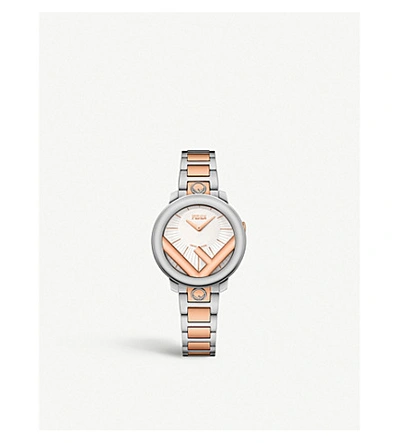 Shop Fendi Timepieces F711224000 Run Away Stainless Steel And Rose-gold Watch