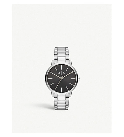 Shop Armani Exchange Cayde Stainless Steel Watch In Silver