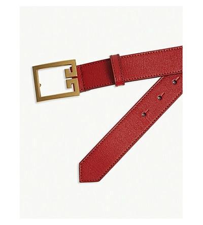 Shop Givenchy Leather Belt In Vermillion