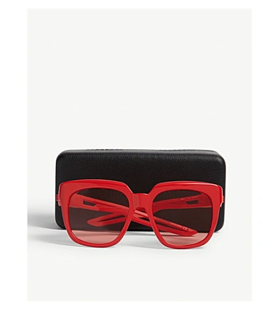 Shop Balenciaga Bb0025s Square-frame Sunglasses In Red