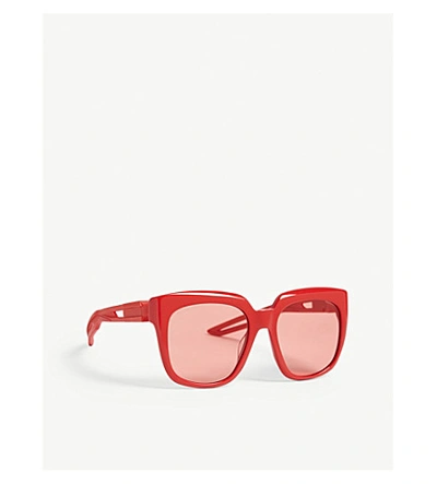 Shop Balenciaga Bb0025s Square-frame Sunglasses In Red