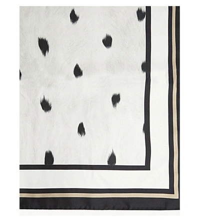 Shop Burberry Animal Print Silk Scarf In Archive Beige