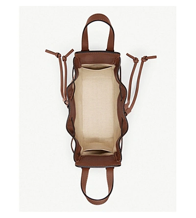 Shop Loewe Hammock Dw Mini Leather Shoulder Bag In Brunette