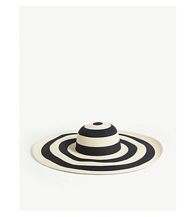 Shop Eugenia Kim Sunny Striped Straw Hat In Ivory/black