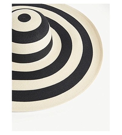 Shop Eugenia Kim Sunny Striped Straw Hat In Ivory/black