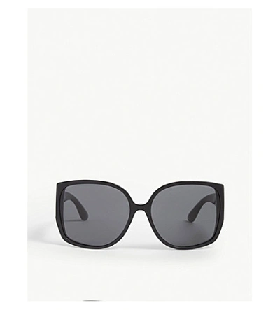 Shop Burberry Womens Black Butterfly-frame Sunglasses
