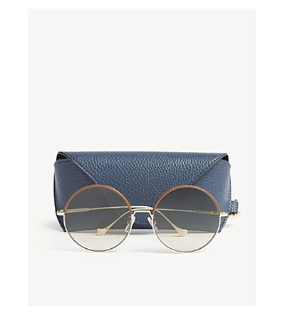 Shop Loewe Lw40008u Round-frame Sunglasses In Gold