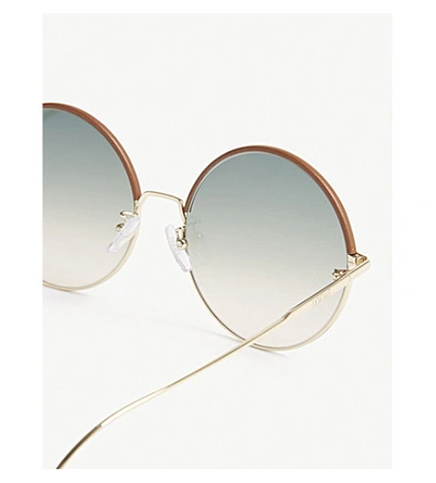 Shop Loewe Lw40008u Round-frame Sunglasses In Gold
