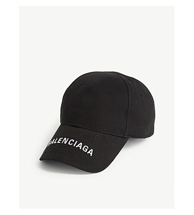 Shop Balenciaga Logo Cap In Black/white