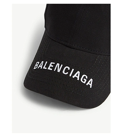 Shop Balenciaga Logo Cap In Black/white