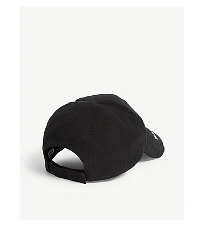 Shop Balenciaga Logo Cap In Black/white