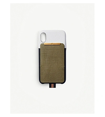 Shop Chaos Card Holder Canvas And Leather Iphone Xs Case In Green
