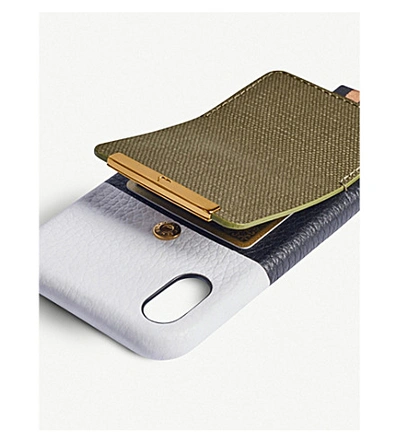 Shop Chaos Card Holder Canvas And Leather Iphone Xs Case In Green