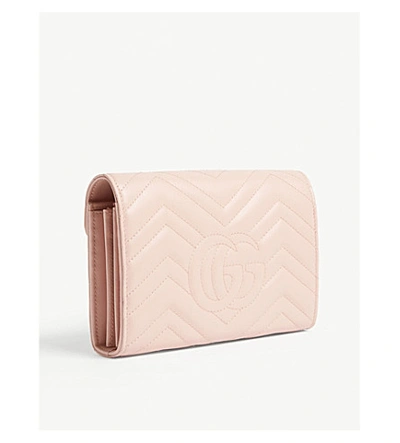 Shop Gucci Marmont Quilted Leather Wallet-on-chain In Perfect Pink