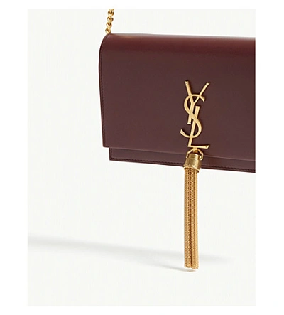 Shop Saint Laurent Kate Tassel Leather Wallet-on-chain