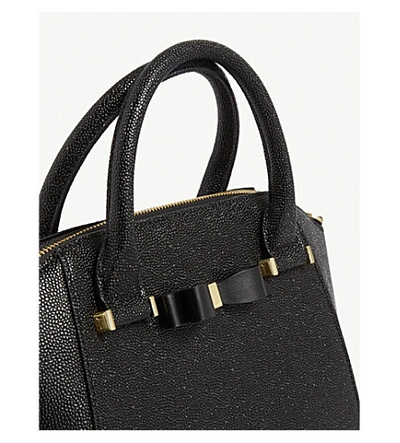 Shop Ted Baker Janne Leather Tote In Black