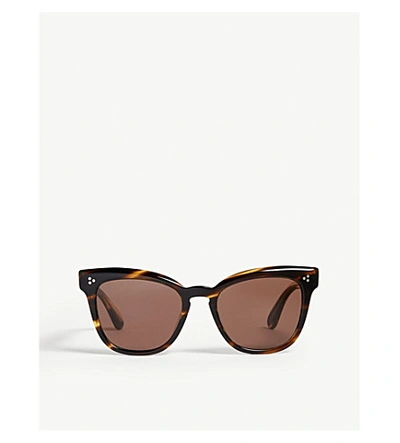 Shop Oliver Peoples Women's Brown Marianela Cat Eye-frame Sunglasses