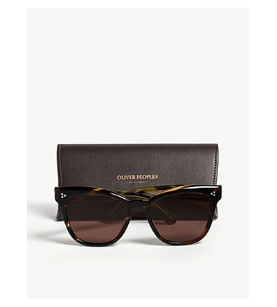 Shop Oliver Peoples Women's Brown Marianela Cat Eye-frame Sunglasses