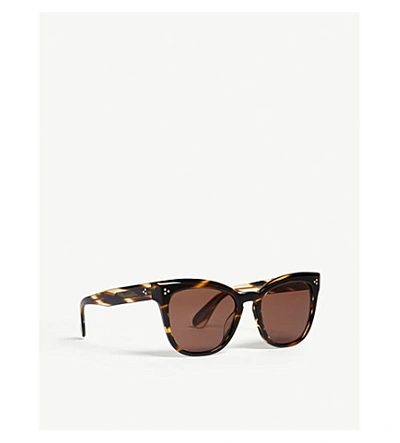 Shop Oliver Peoples Women's Brown Marianela Cat Eye-frame Sunglasses