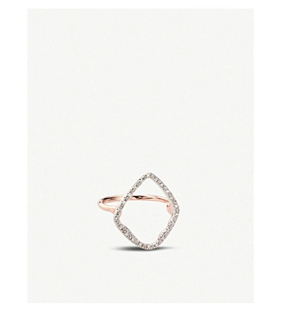 Shop Monica Vinader Riva Hoop Cocktail 18ct Rose Gold Vermeil On Sterling Silver Diamond Ring