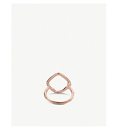 Shop Monica Vinader Riva Hoop Cocktail 18ct Rose Gold Vermeil On Sterling Silver Diamond Ring