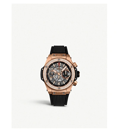 Shop Hublot 441.nx.1170.rx.1104 Big Bang Unico Titanium And Diamond Watch In Black