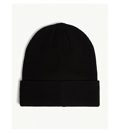 Shop Bape Wool-blend Ribbed Beanie Hat In Black