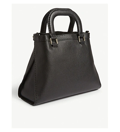 Shop Ted Baker Grained Leather Large Tote In Black