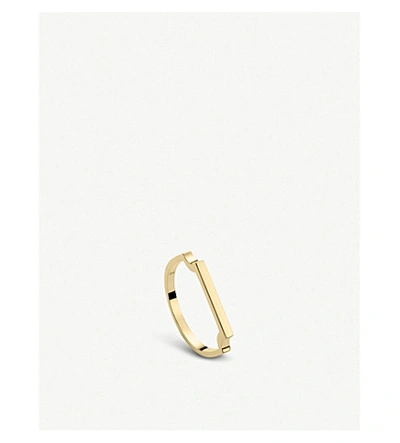 Shop Monica Vinader Womens Gold Signature 18ct Yellow-gold Vermeil Thin Ring