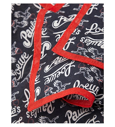 Shop Loewe X Paula's Ibiza Branded Cotton Bandana In Red/black