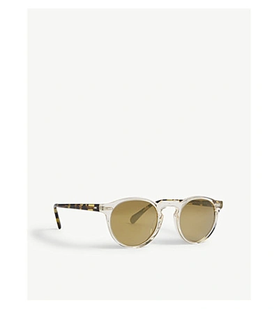 Shop Oliver Peoples Womens Brown Ov5217 Gregory Peck Phantos-frame Sunglasses