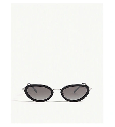Shop Miu Miu Womens Black Délice Tortoiseshell Oval-frame Sunglasses