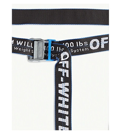 Shop Off-white Jacquard Industrial Tape Belt In Black Blue