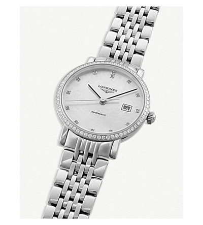 Shop Longines Women's Silver L4.310.0.87.6 Elegant Collection Diamond And Stainless Steel Watch