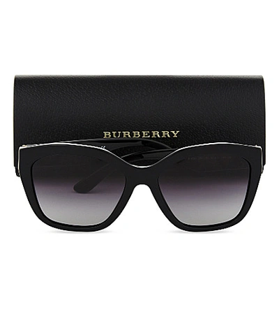 Shop Burberry Women's Black Be4261 Irregular-frame Sunglasses